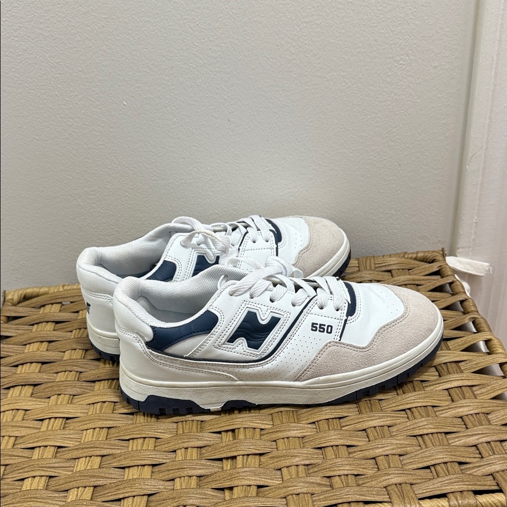 New Balance White and Black Athletic Shoes